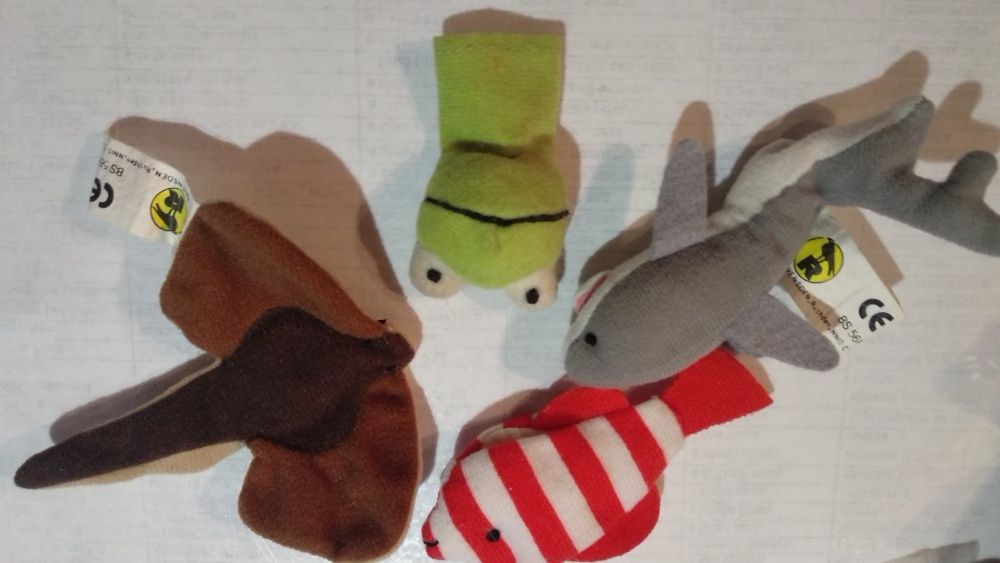 игрушка на палец кукольный театр лягушка скат акула рыба жаба набор