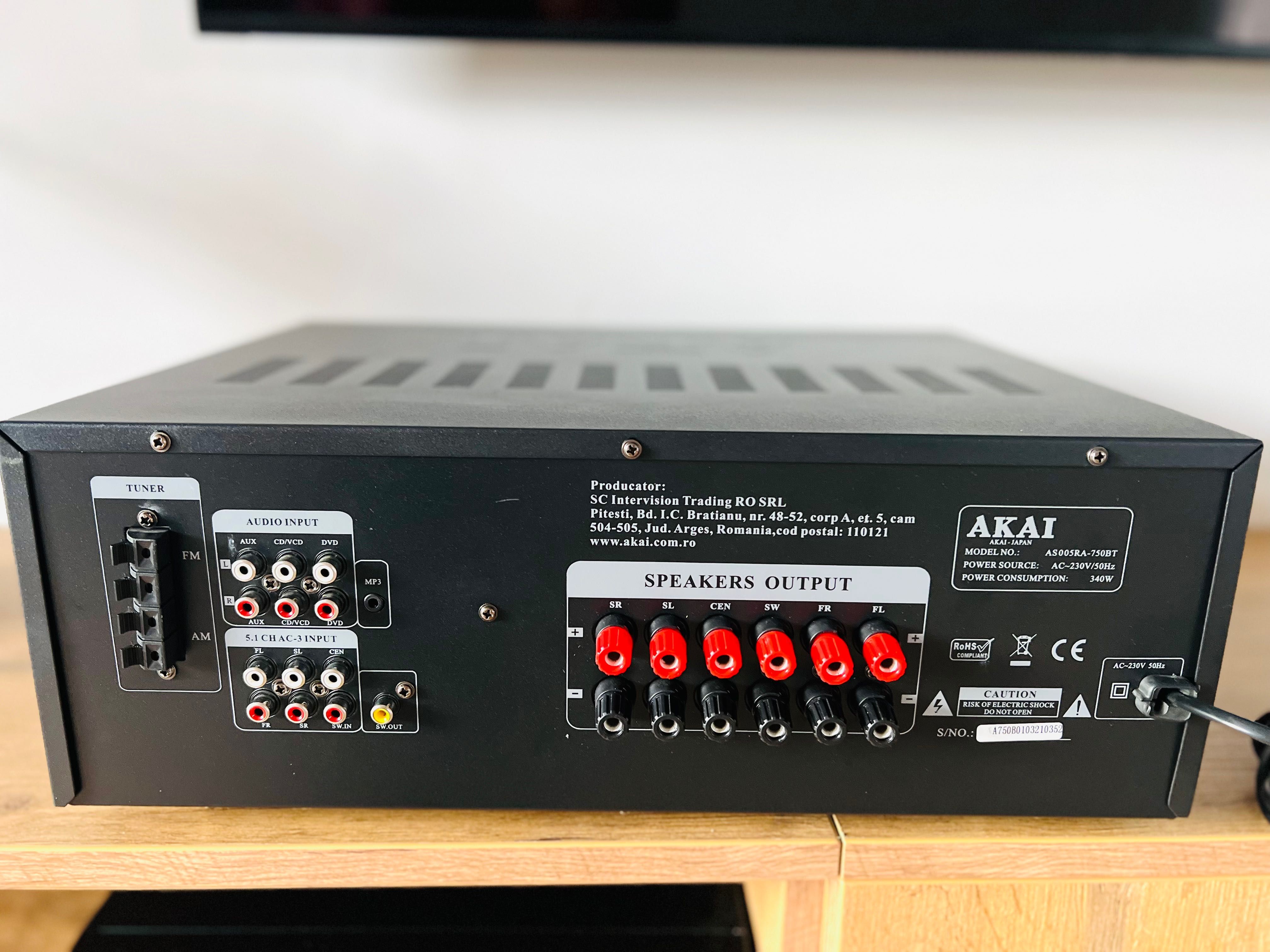 Amplituner AKAI A500RA-750B Srebrny / 5.1 / Wi-Fi / Bluetooth