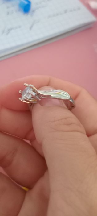 Кольцо, муассанит брилиант серебро