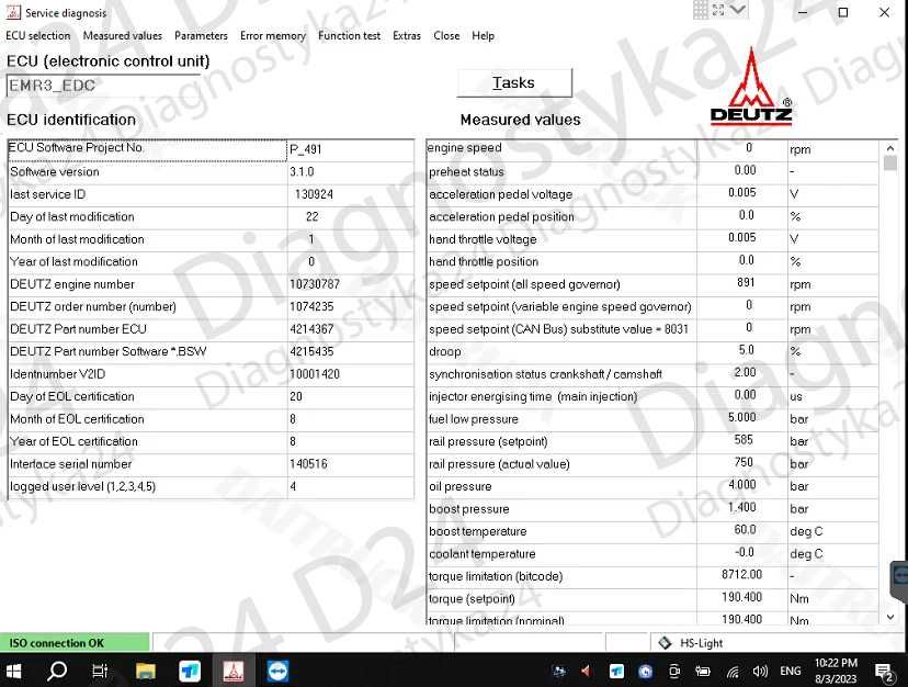 Deutz HS Light II TESTER Diagnostyczny SILNIKI Traktory Maszyny Agro
