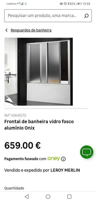 Frontal de banheira com vidro fosco