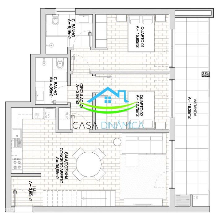 Apartamento T2 nos Condados