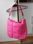 Różowa torba pikowana miękka shopper