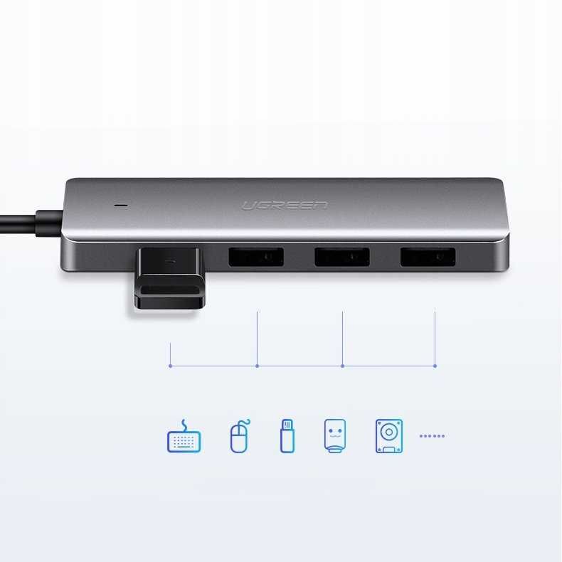 UGREEN hub rozdzielacz ADAPTER USB-C TYP-C NA 4x USB 3.0
