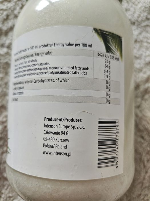Olej kokosowy, 900 ml