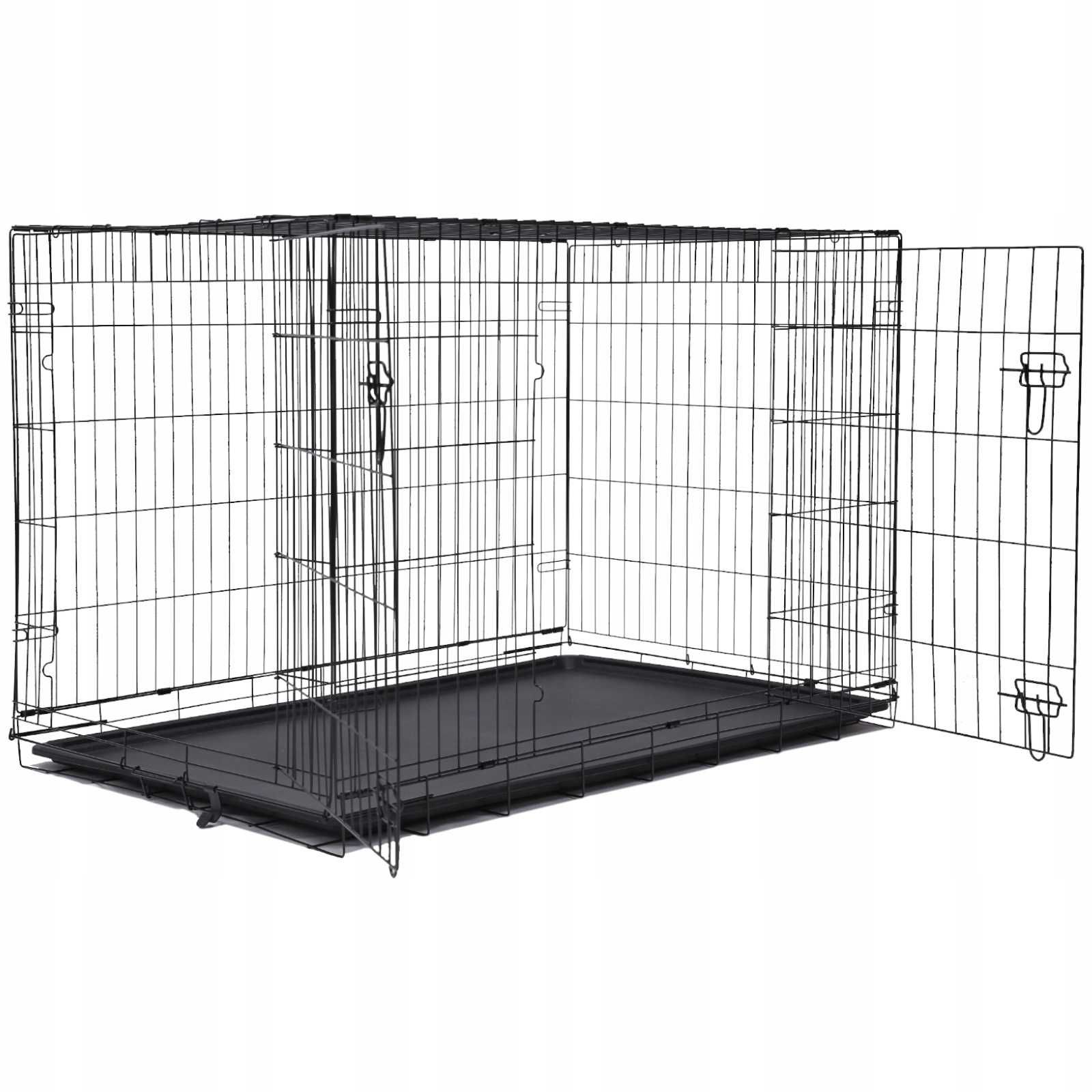 Metalowa Klatka Kennelowa 2-drzwiowa dla Psa rozm. L 91X56X63cm