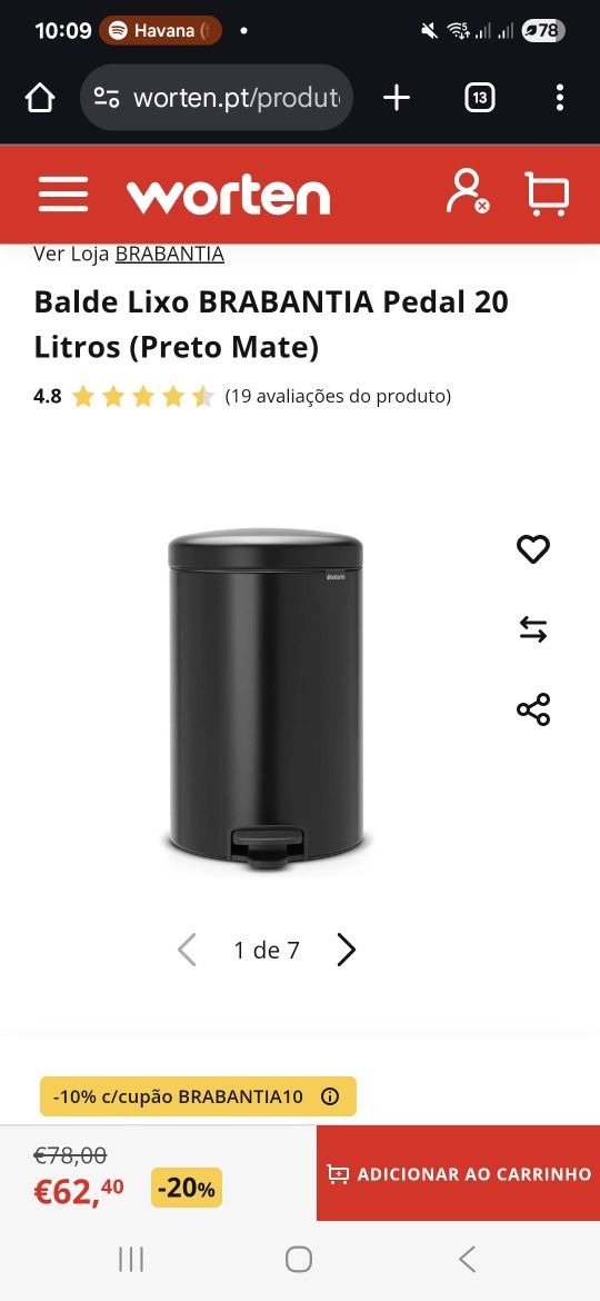 Caixote Lixo 20L