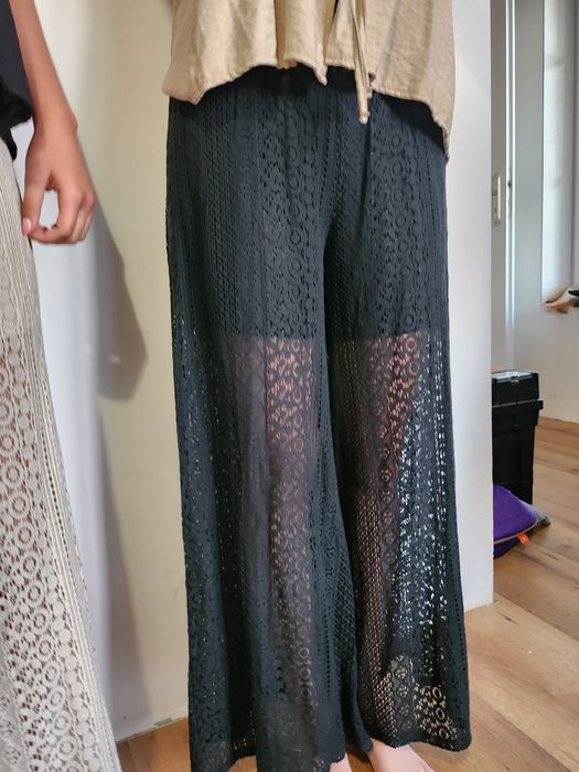 spodnie koronkowe dzwony Made in Italy one size