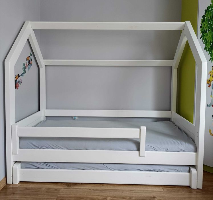 Łóżko podwójne BELTOR domek 160x80 + materace strefowe
