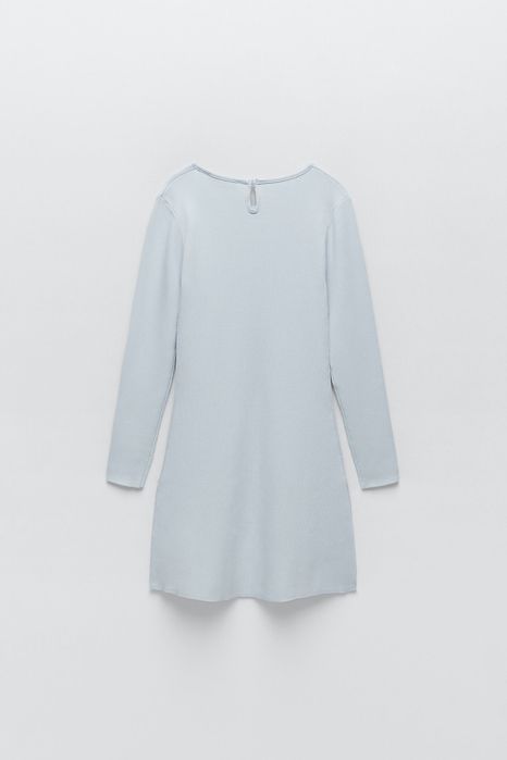 Vestido Zara malha azul cinzento  tamanho L