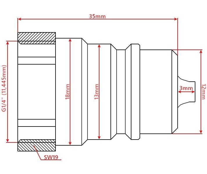 KPL SZYBKOZŁĄCZY Gniazdo Wtyczka Euro GW WEW 1/4'' [8203]