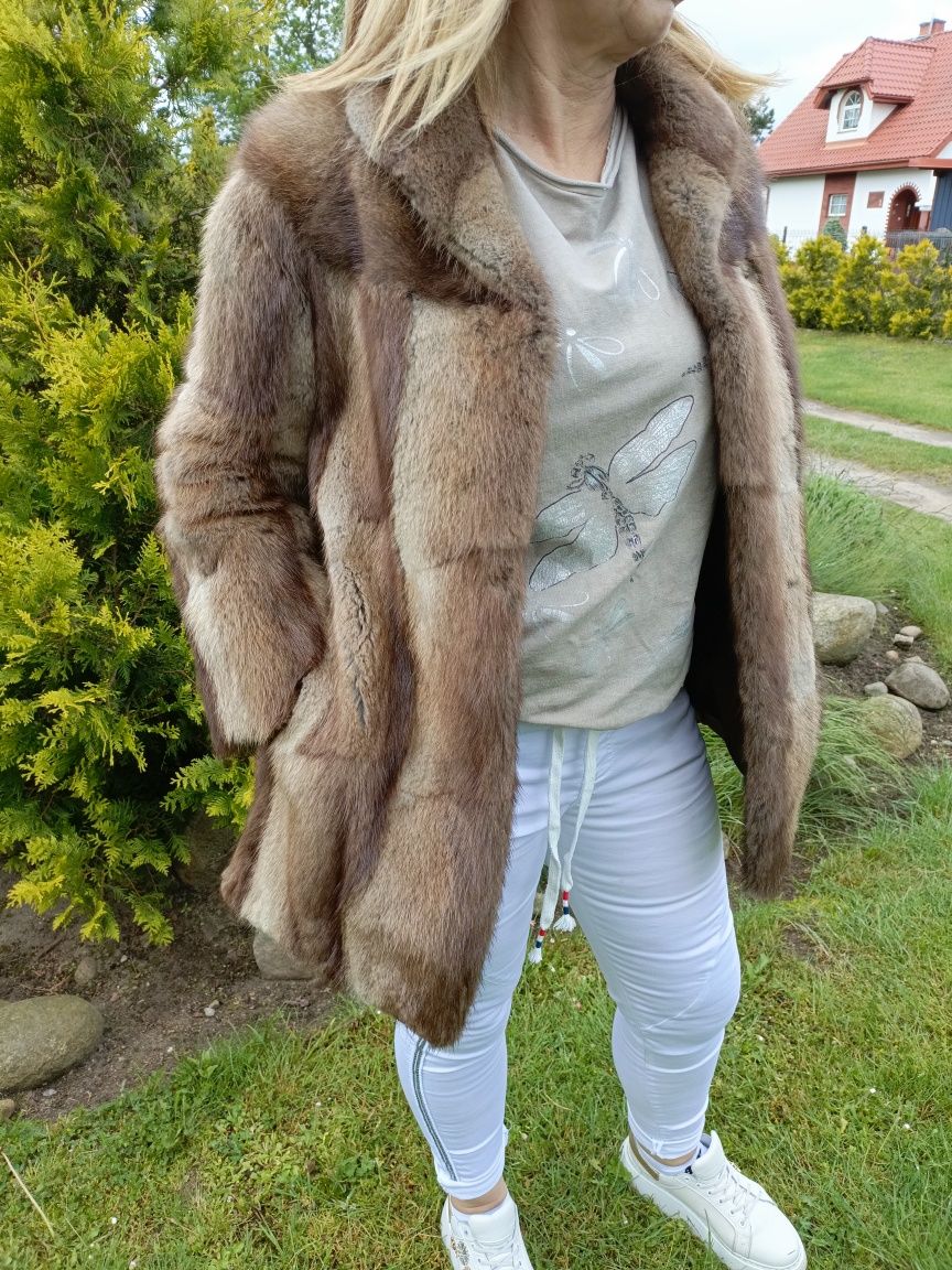 Futro naturalne dzikie norki r.38