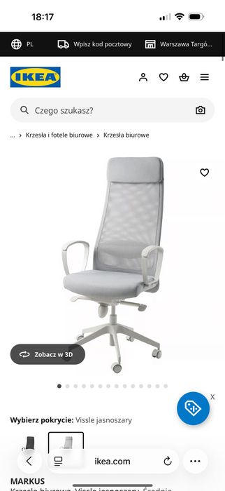 krzesło biurowe Markus IKEA jak nowe