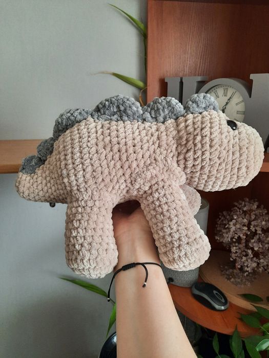 KAMEO Dinozaur Karol - dł. ok. 33cm - szydełko - maskotka handmade
