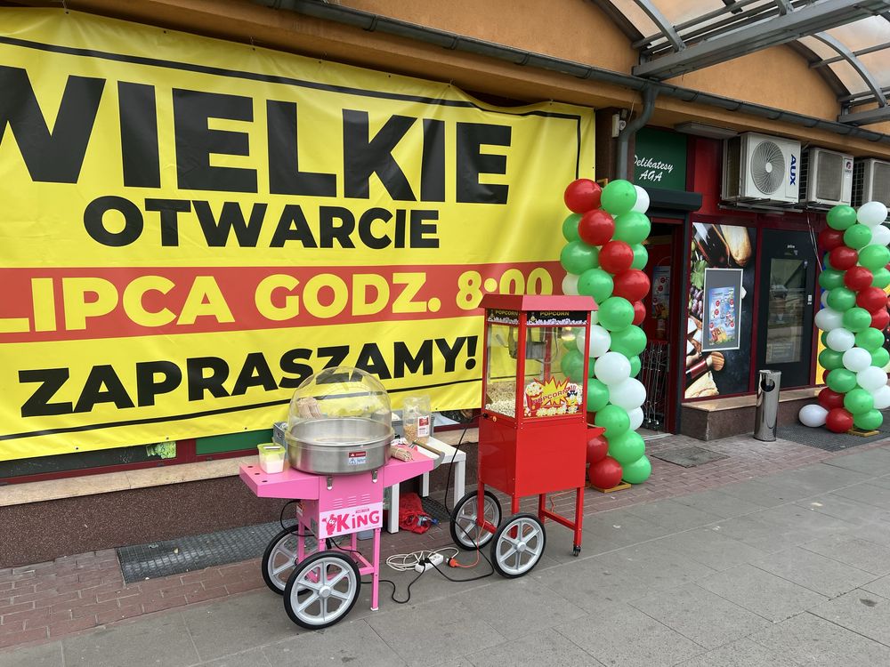Promocja! Maszyna do waty cukrowej i popcornu wynajem 200zl doba!!!
