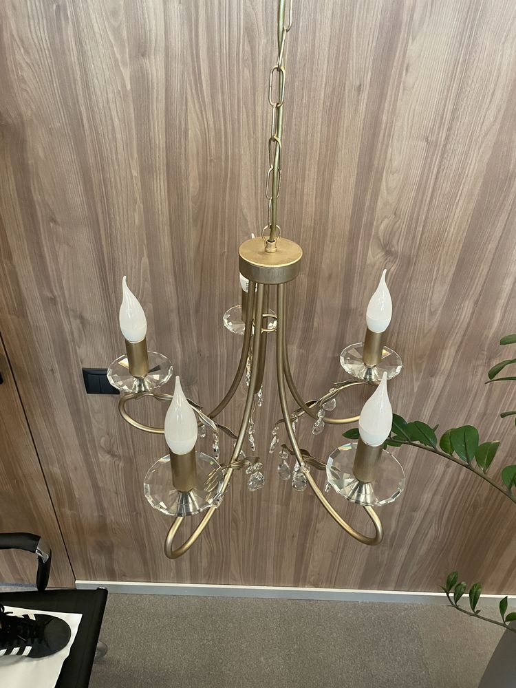 Lampa wisząca stylowa metal kryształ