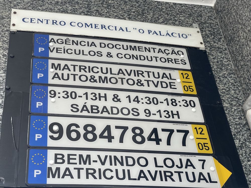 Matriculas auto & moto & tvde