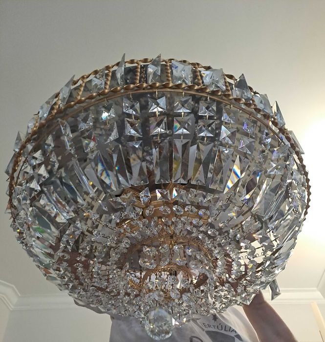Candeeiro de teto vintage cristal