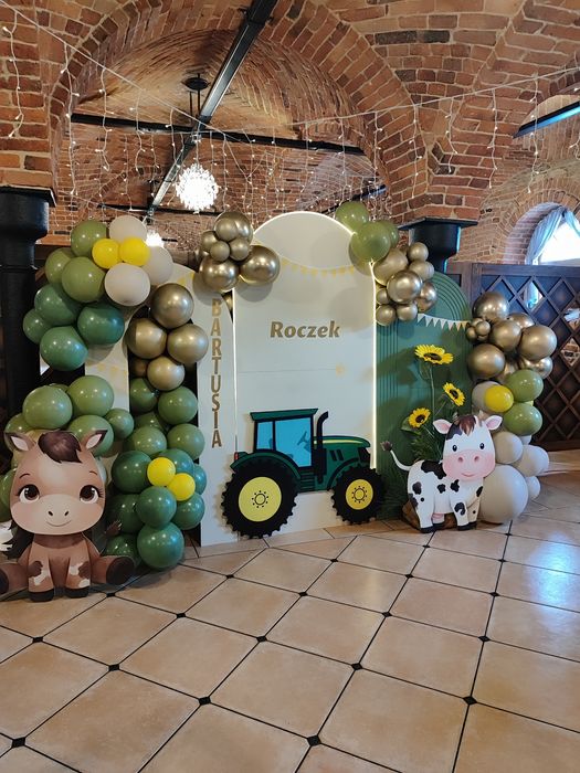 Ścianki balonowe na Roczek Chrzest Urodzinki tematyczne wynajem box