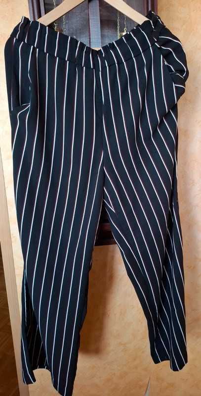 Lekkie zwiewne spodnie na gumkę H&M 42 3 kolory w paski