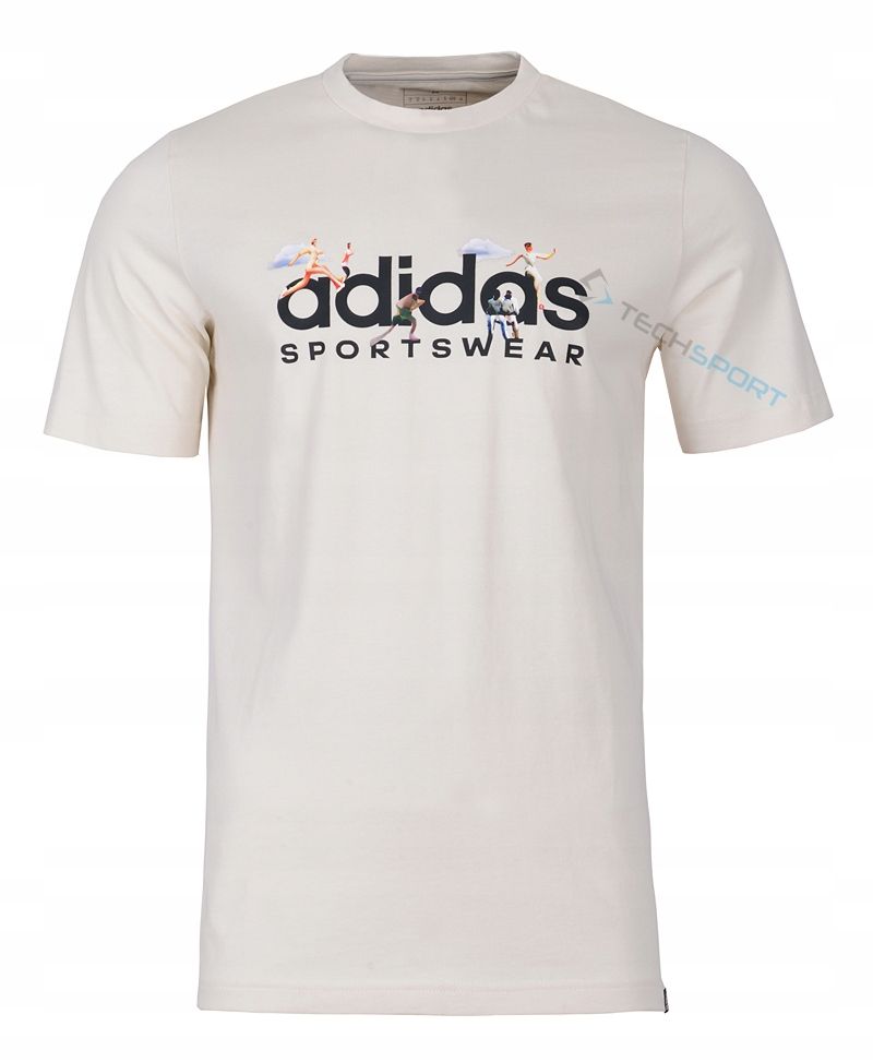 Adidas Wygodna Koszulka T-shirt Bawełniana Landscape Sportswear Graphi