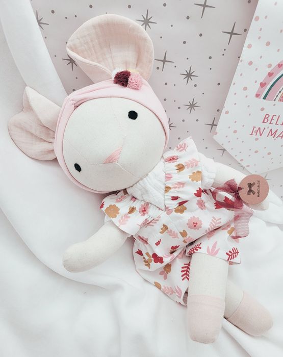 Lalka Myszka Tilda prezent chrzciny urodziny roczek  eko zabawka