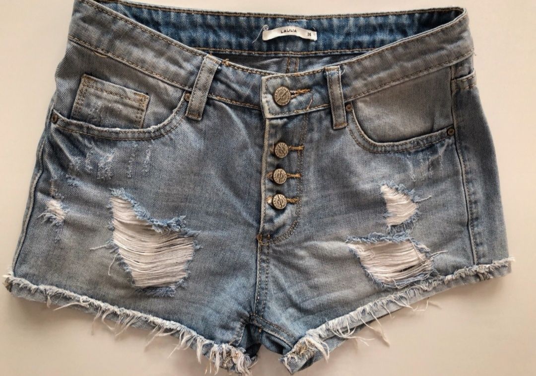 Spodenki damskie jeansowe z dziurami rozmiar 36