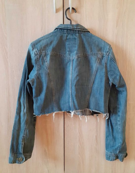 42 XL Next kurtka dżinsowa jeansowa katana krótka crop unikat retro