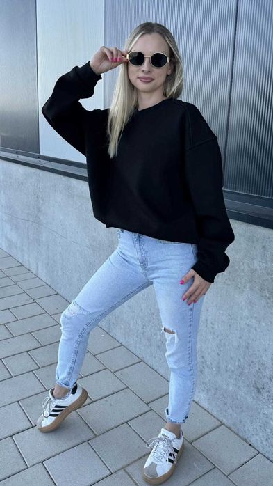 Bluza damska Basics czarna ocieplana r.S wysyłka24h