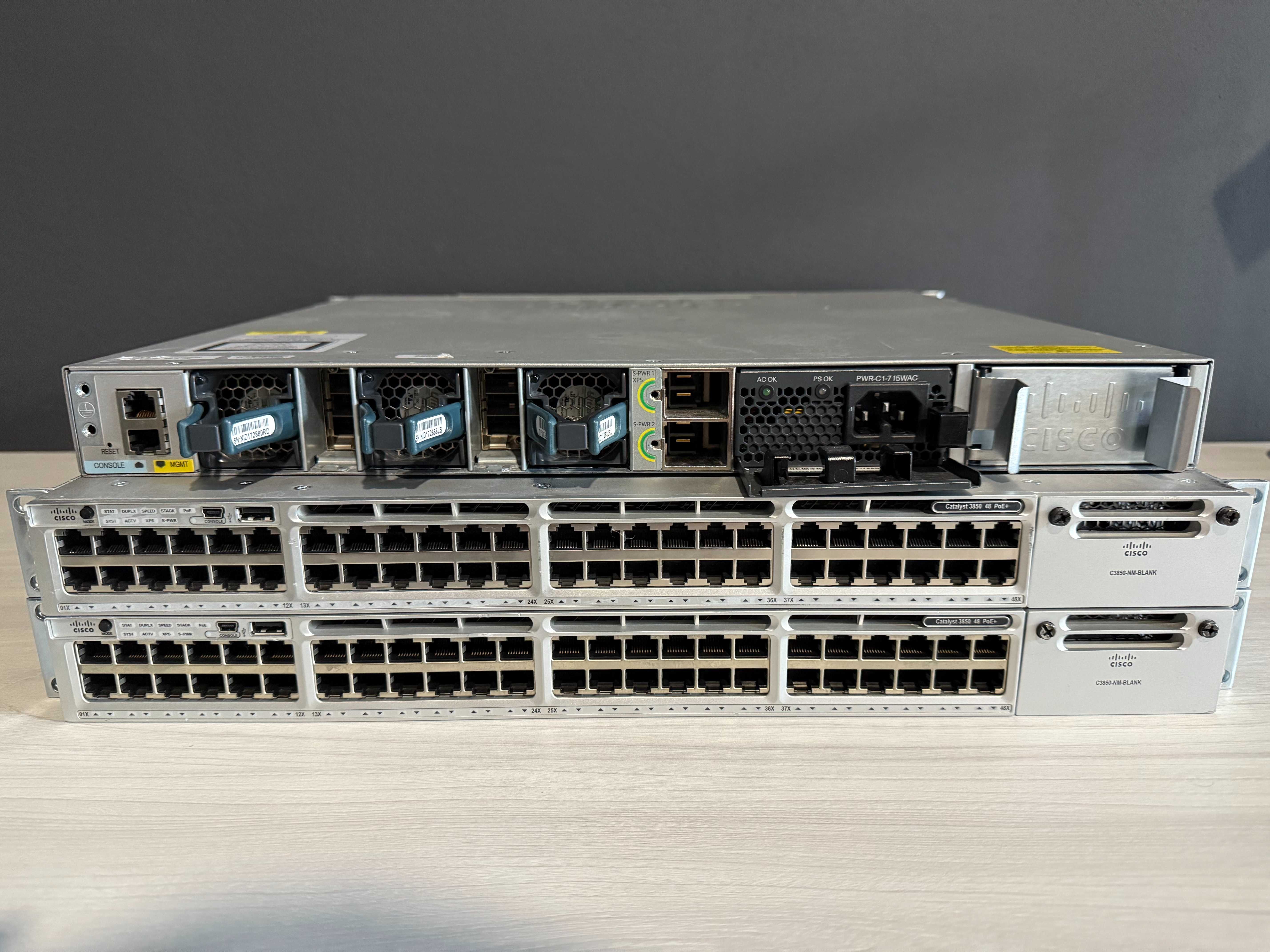 48РОЕ + Коммутаторы Cisco Catalyst WS-C3850-48P-S нал/безнал