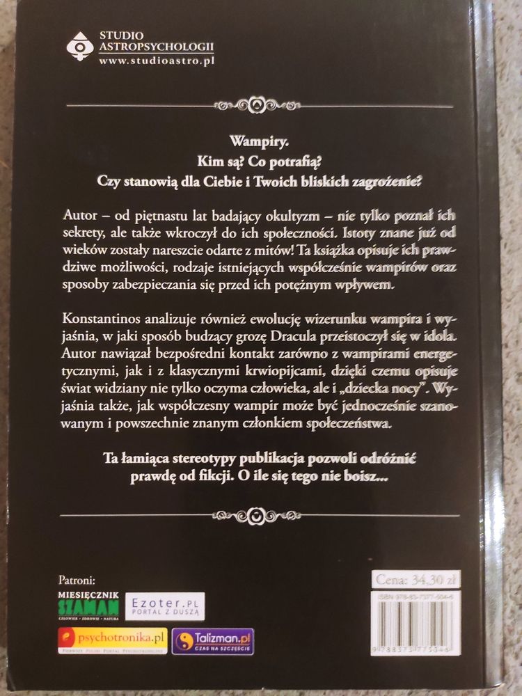 Książka Wampiry wśród nas Ukryta Prawda Konstantinos