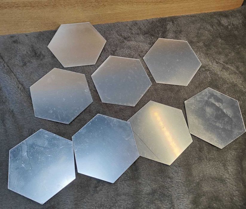 Зеркальные соты элекмент декора комплект из 12 штук 100х85х50мм