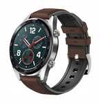 Uniwersalny Pasek do Zegarka SMARTWATCHA 22MM EKO SKÓRA Ciemny Brąz
