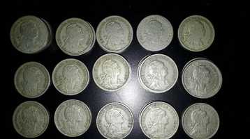 Moedas 50 cent. 1928, 29, 44, 45, 47, 52, 56, 57, 59, 62, 64, 5 6 7 8.