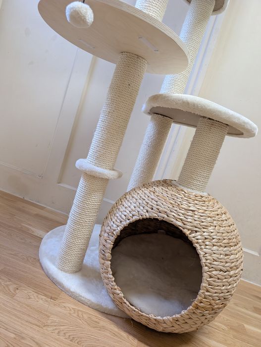 Laguna Drapak dla Kota Kremowy 83x74x160cm ZMODYFIKOWANY DUŻY WYSOKI