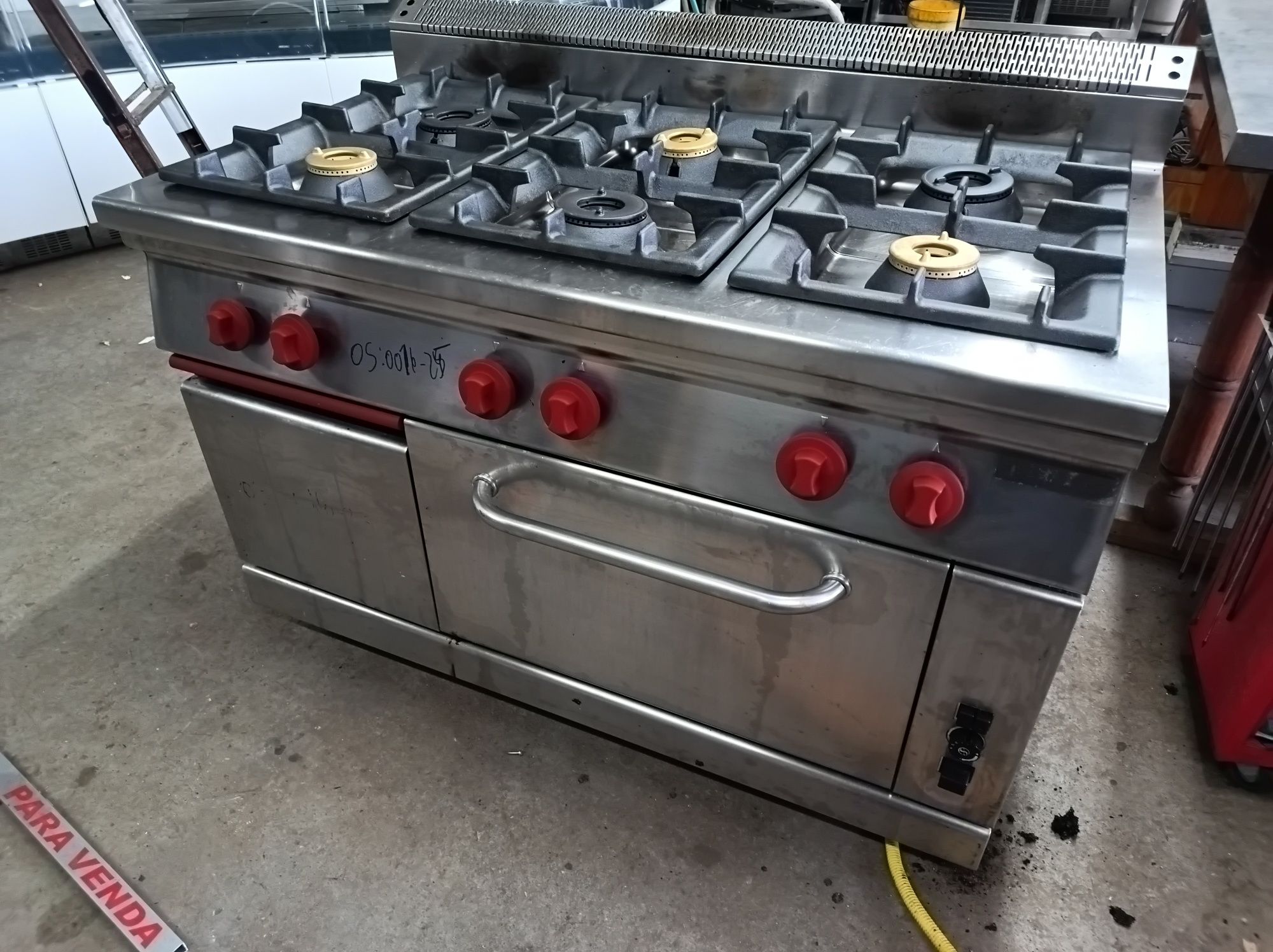 Fogão industrial a gás 6 queimadores com forno