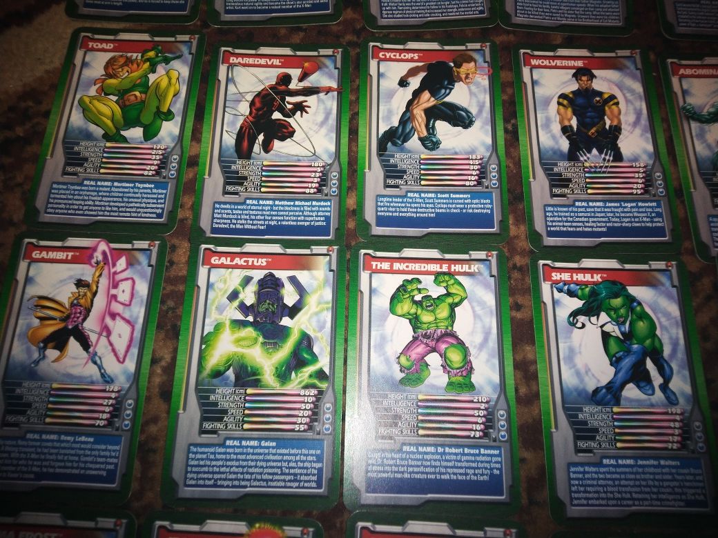 Карточки Top trumps marvel 2003