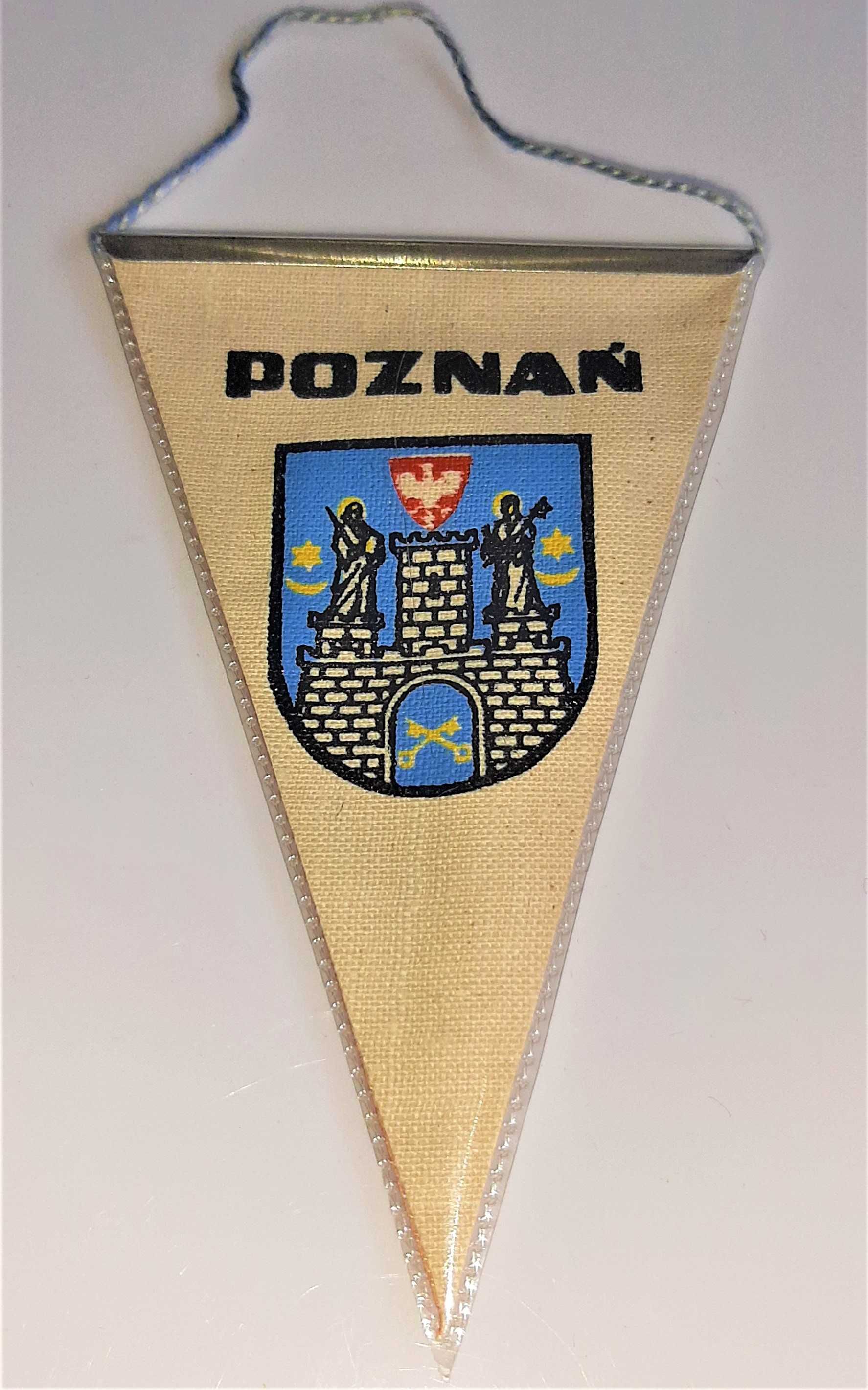 Proporczyk Poznań Herb Polska Flaga Orzeł bez korony