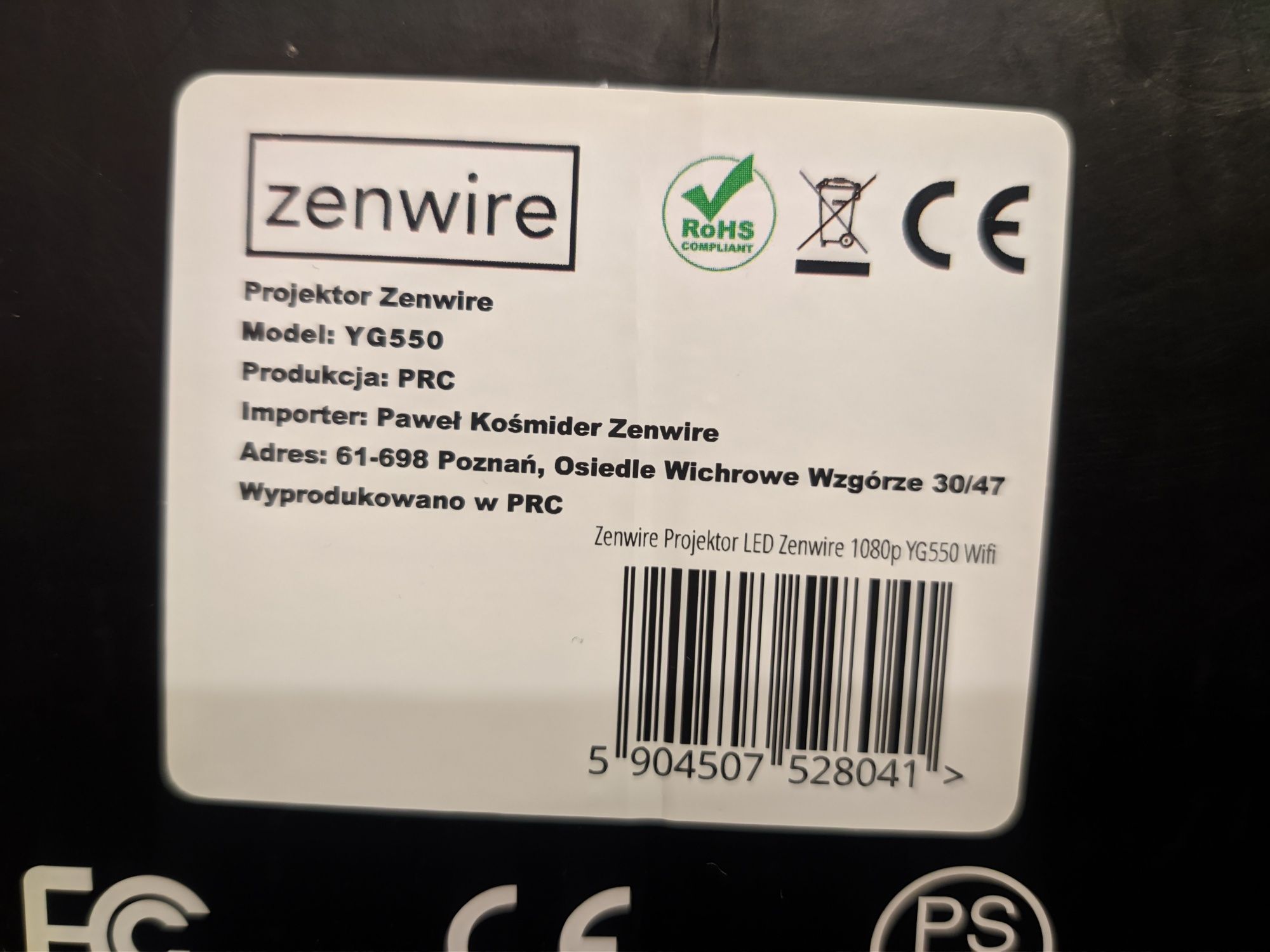 Projektor LED Zenwire YG550 Full HD WIFI