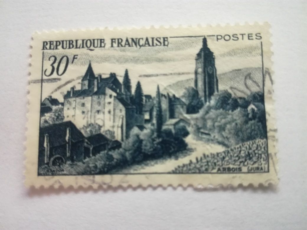 znaczki Francja 1955 Cahors Arbois stemplowane zamki