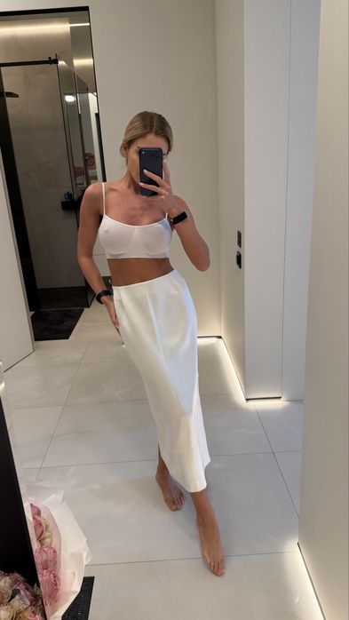 Юбка zara атласна