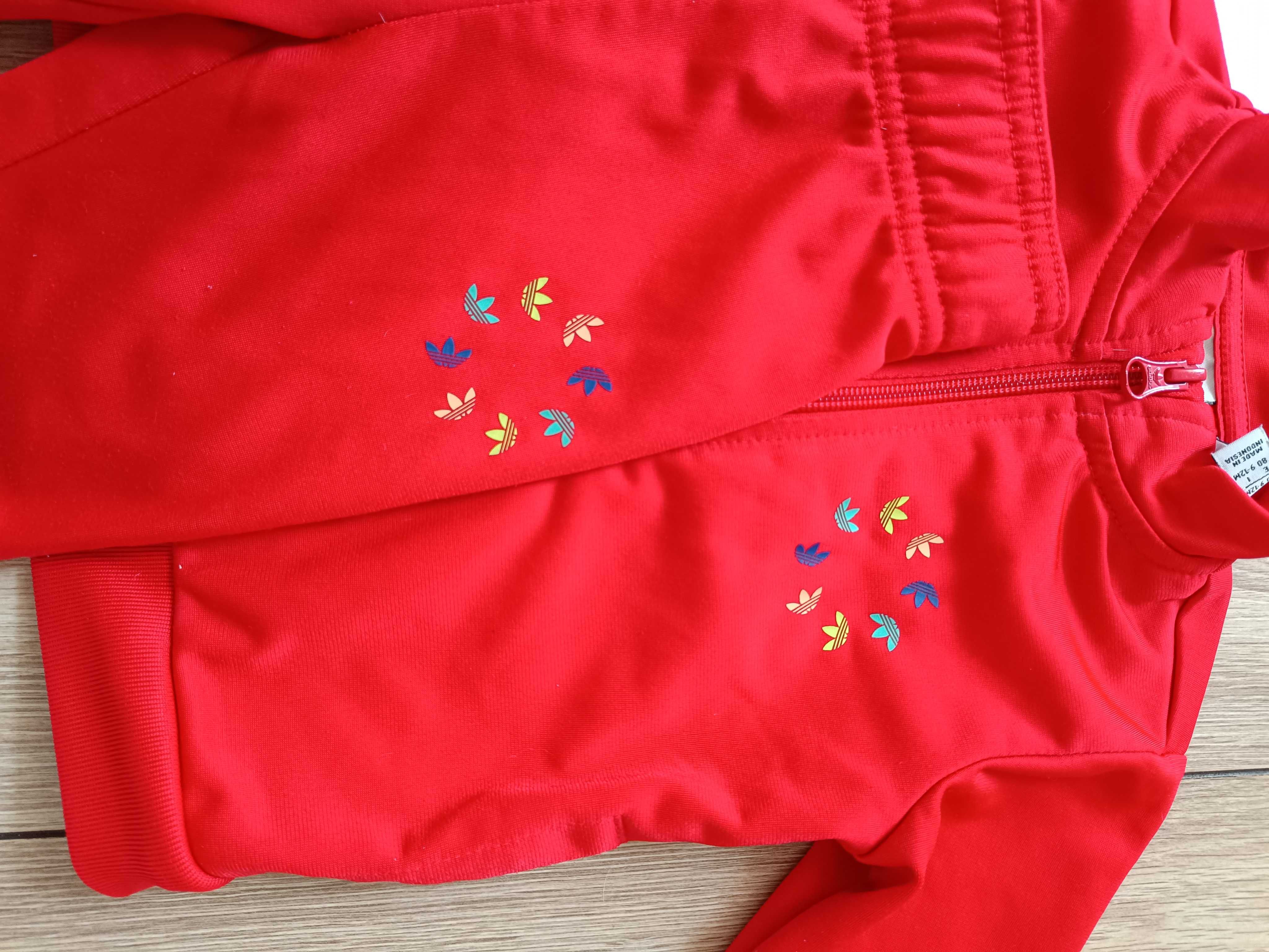 Dres Adidas czerwony sportowy dresy bluza adidasa niemowlęcy
