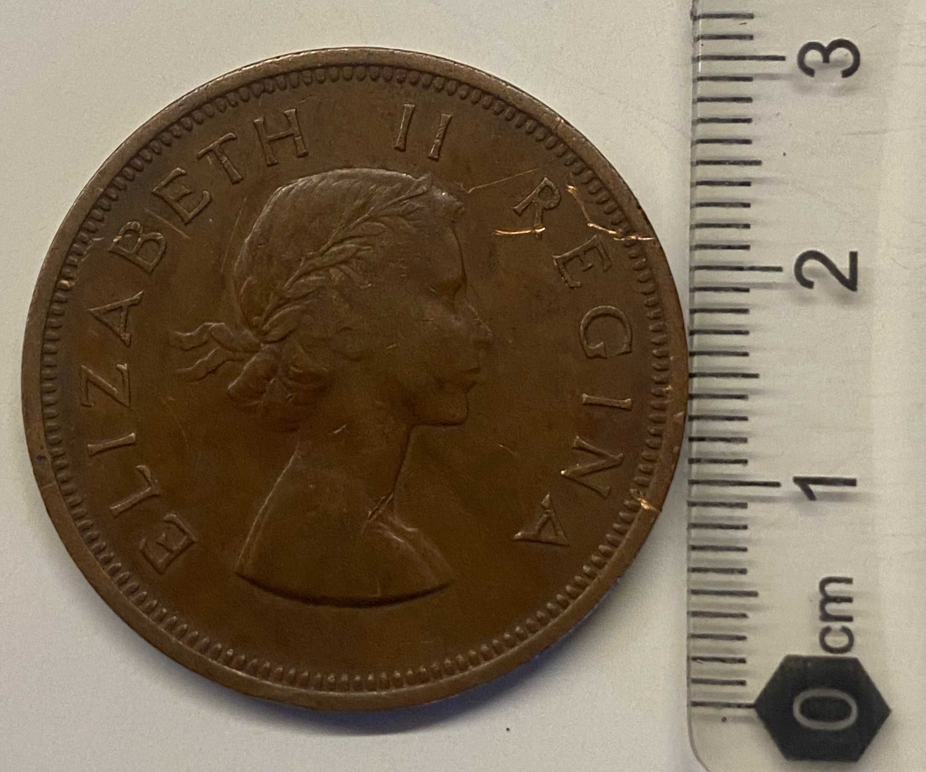 Moeda de 1 cêntimo sul-africana de 1957