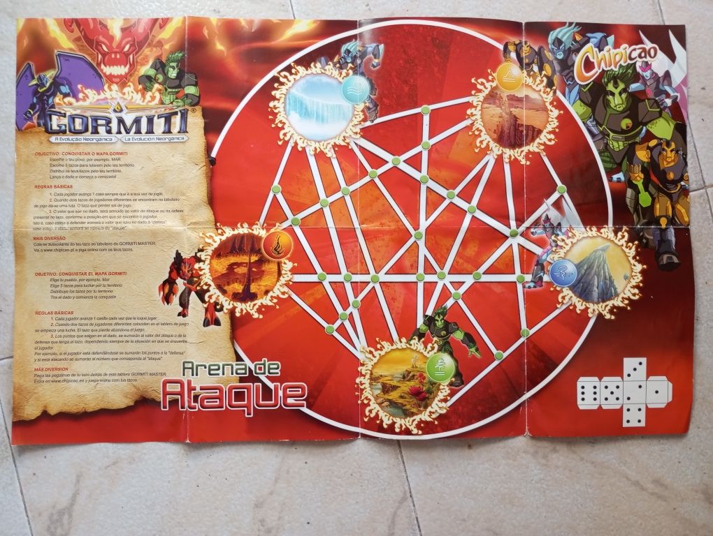 Poster antigo tazos Gormiti da Chipicao com jogo da Chipicao