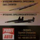 wykrecanie wyciaganie urwanych zapieczonyc swiec zarowych wtryskiwacz