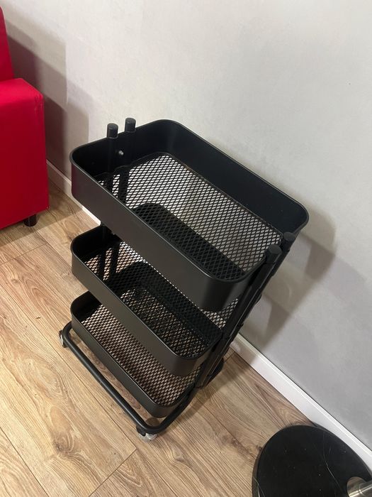 Organizer kosmetyczny na kółkach – 3-poziomowy, czarny DOSTAWA!!