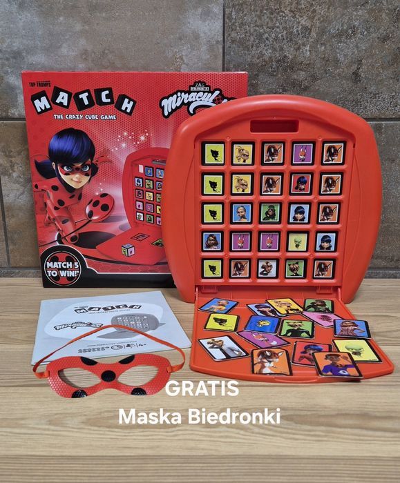 GRA Match Biedronka i Czarny Kot Miraculous gra logiczna karty kostki