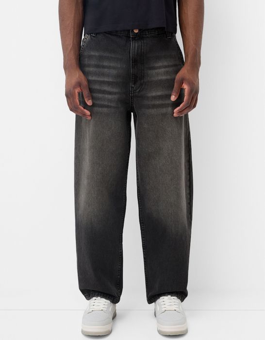 Джинси Bershka Skater Fit (W 36) чорні чоловічі скейтерські широкі