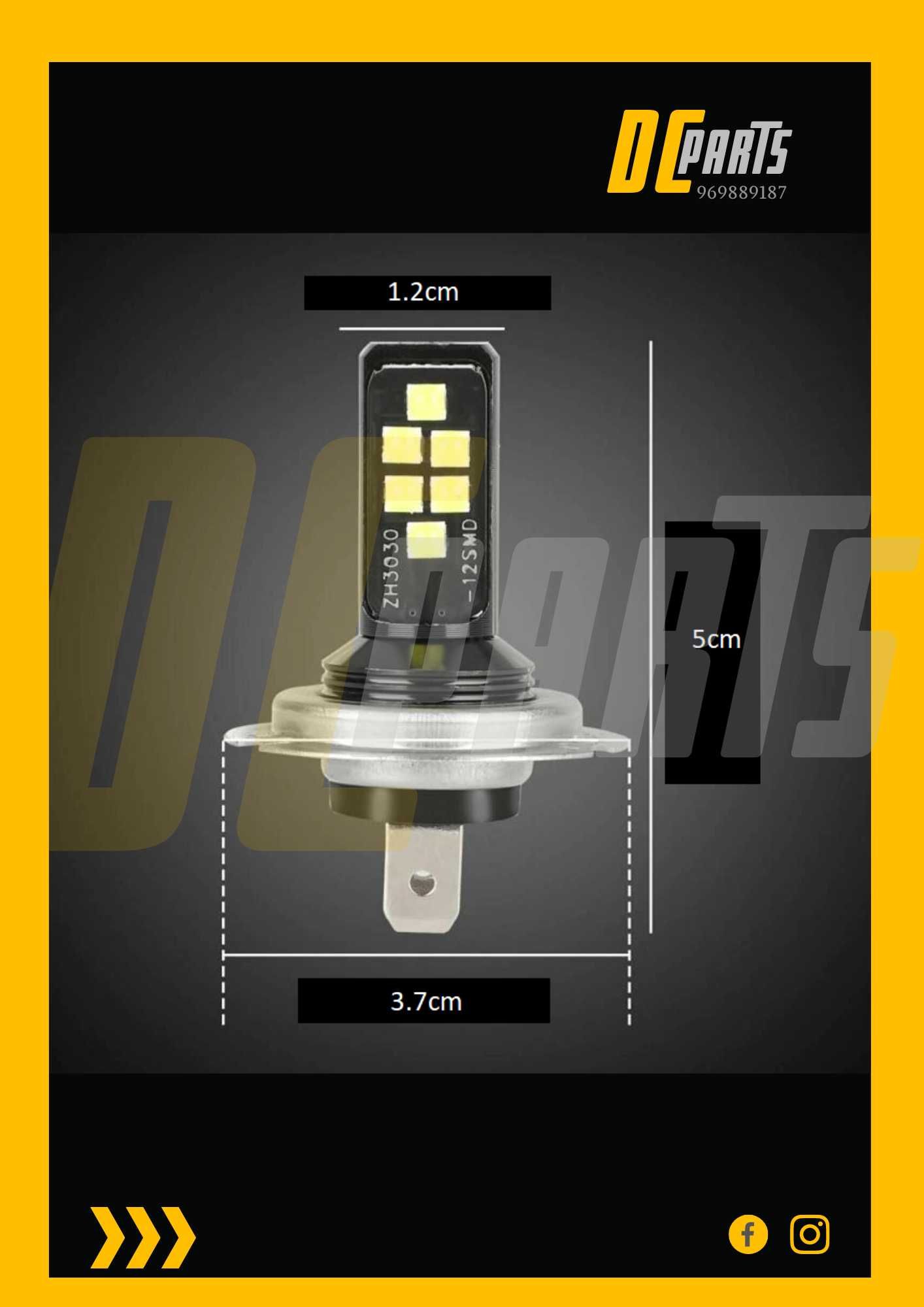 2x Led H4 6000K 120W