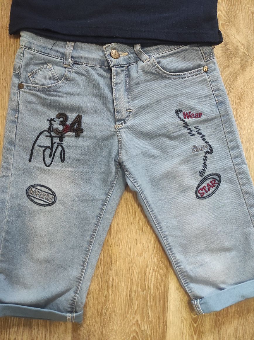 Комплект футболка Polo и джинсовые шорты + подарок